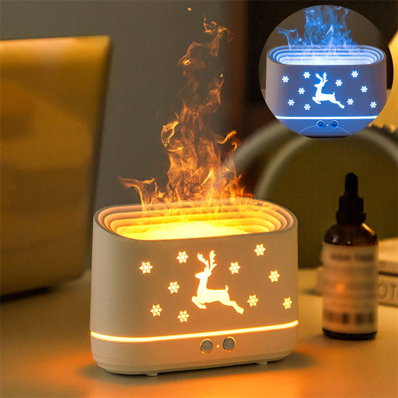 Elk Flame Humidifier and Diffuser with Atmosphere Lamp