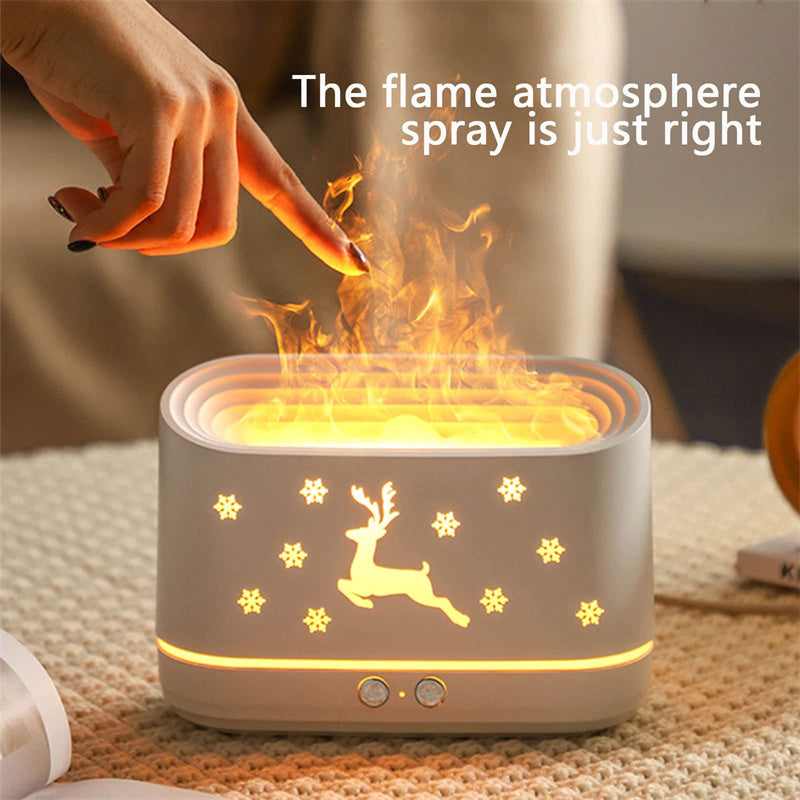 Elk Flame Humidifier and Diffuser with Atmosphere Lamp