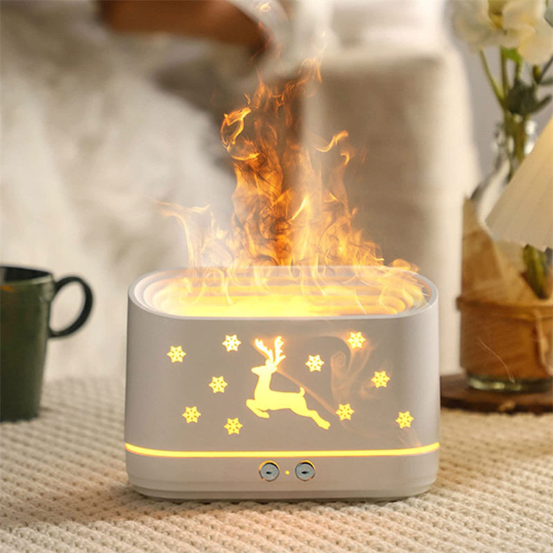 Elk Flame Humidifier and Diffuser with Atmosphere Lamp