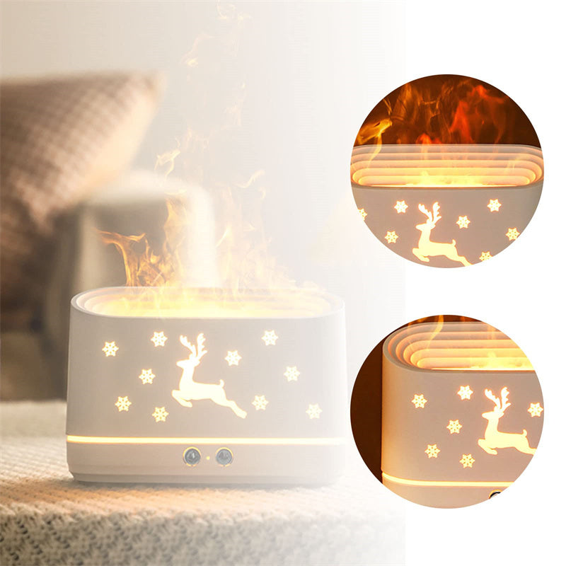 Elk Flame Humidifier and Diffuser with Atmosphere Lamp
