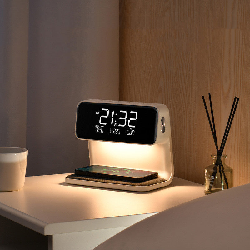 3-in-1 Bedside Lamp with Wireless Charging and Alarm
