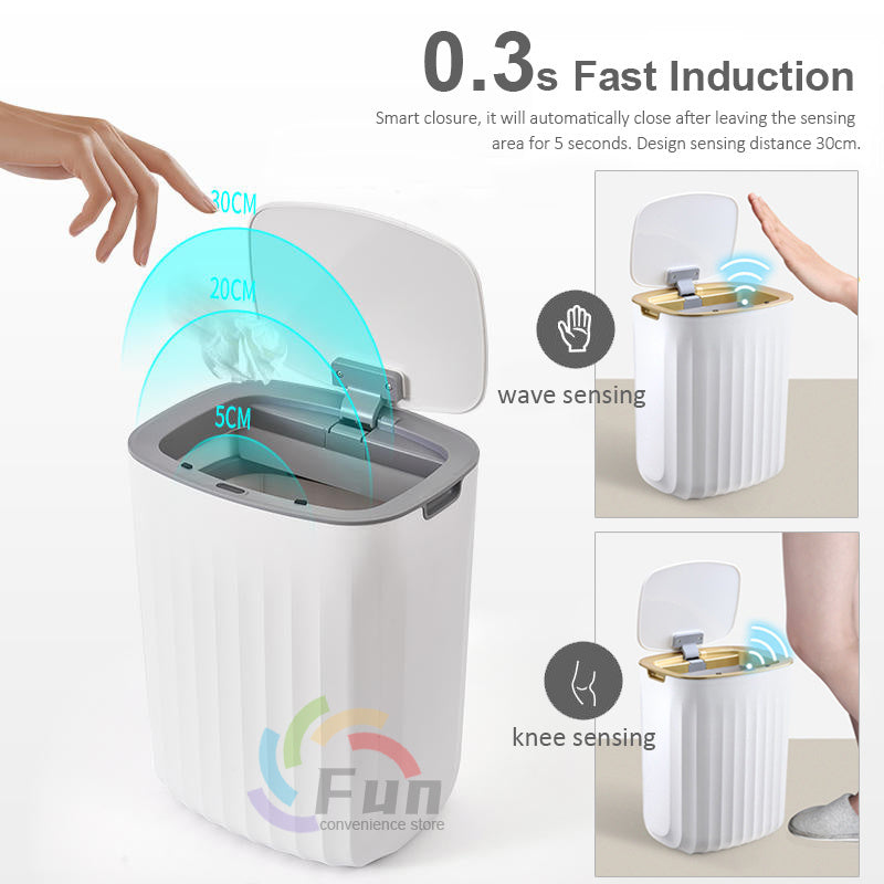 Automatic Smart Trash Can with Lid for Home Use - Idea Spark Hub 