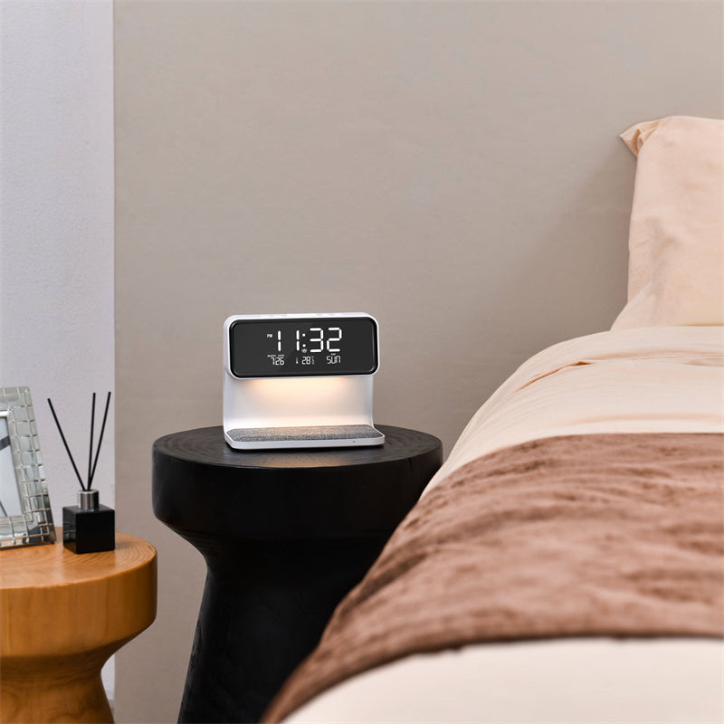 3-in-1 Bedside Lamp with Wireless Charging and Alarm