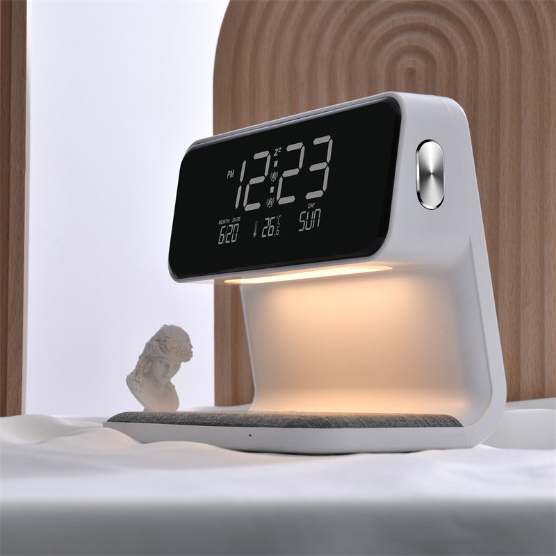 3-in-1 Bedside Lamp with Wireless Charging and Alarm