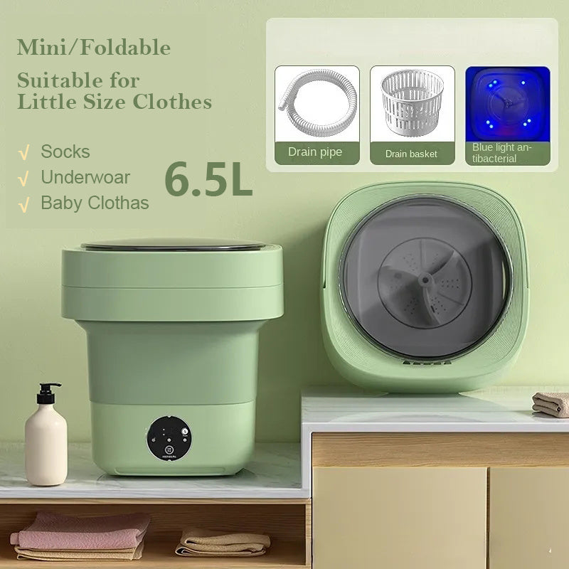 Portable Foldable Mini Washing Machine with Spin Dry