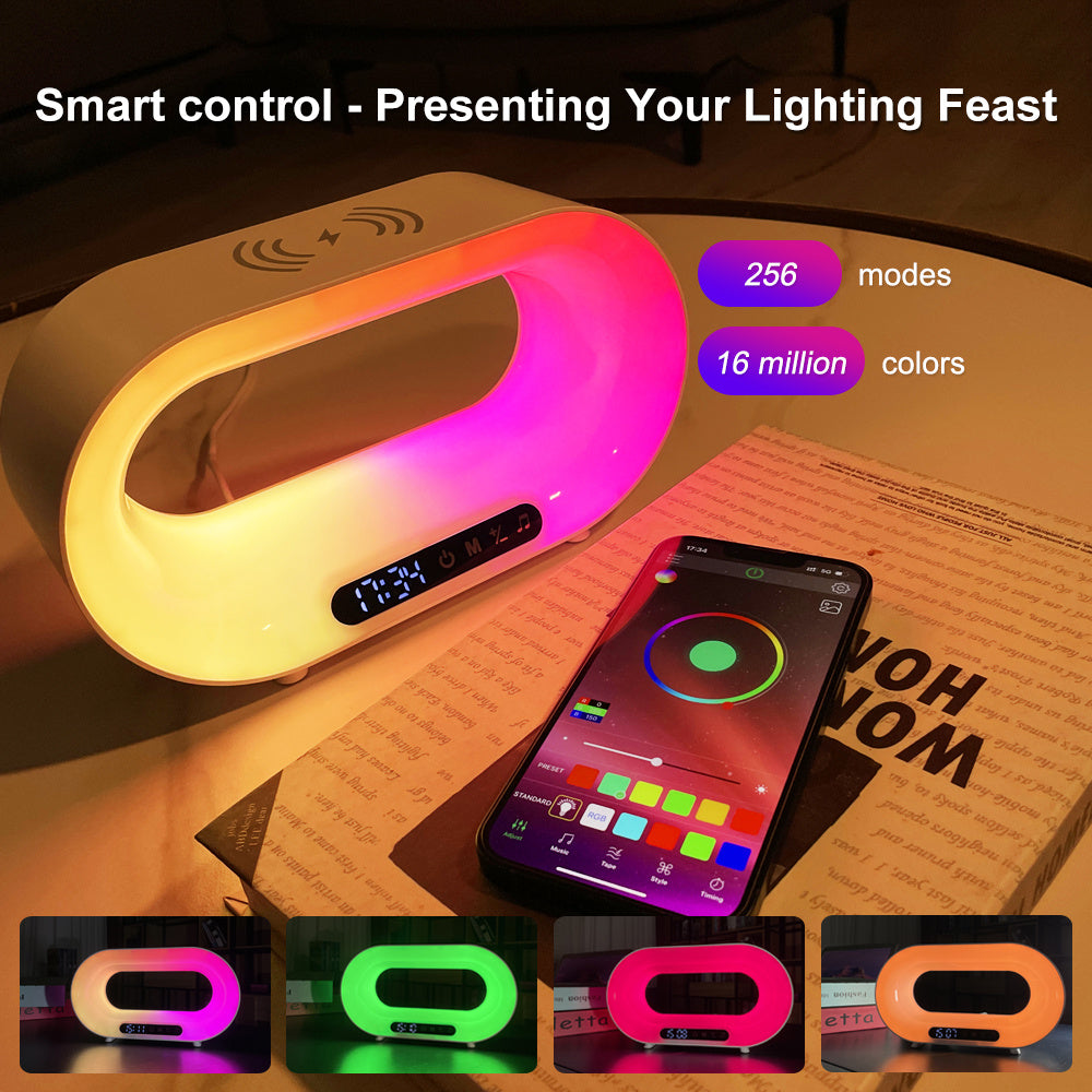 3-in-1 Smart LED Lamp with Wireless Charging & Alarm