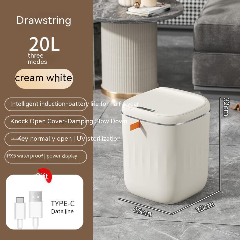 Automatic Smart Trash Can with Lid for Home Use
