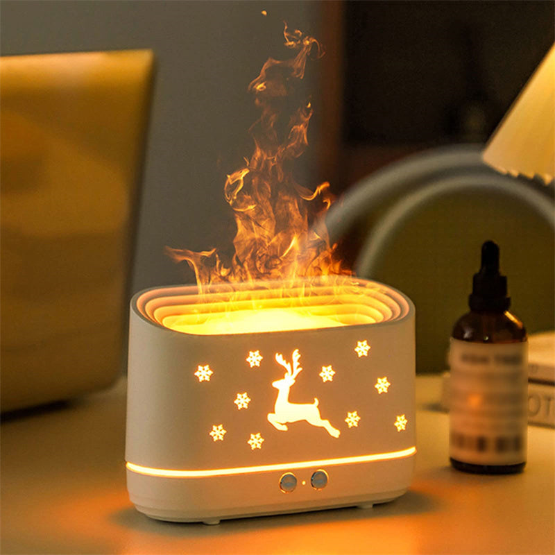 Elk Flame Humidifier and Diffuser with Atmosphere Lamp