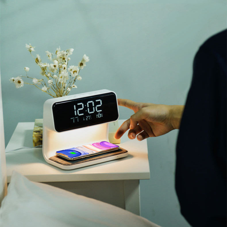 3-in-1 Bedside Lamp with Wireless Charging and Alarm